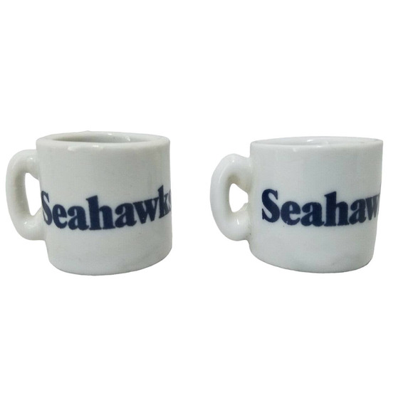 NFL Collectable Seahawks Team Logo and Helmet Mini Ceramic Coffee Mug - Picture 1 of 7